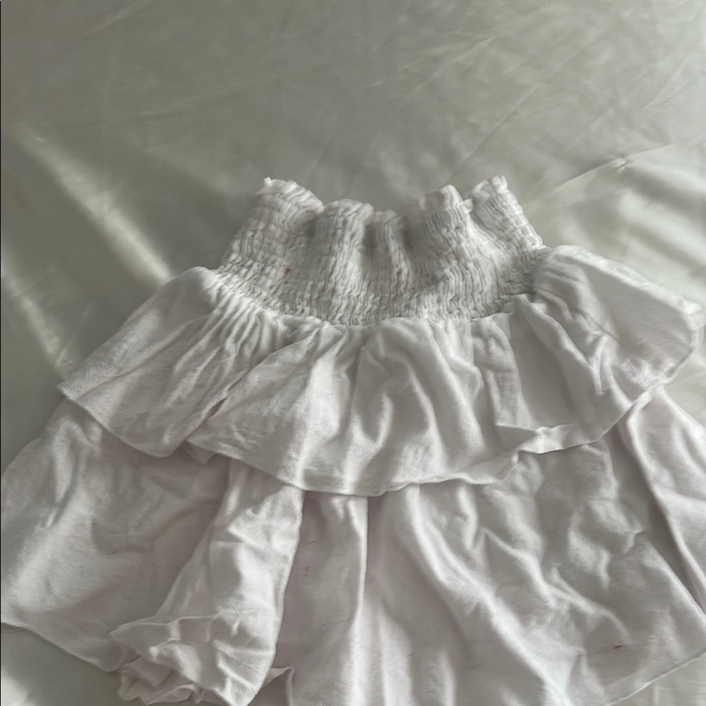 SHEIN Elegant White Smocked Skirt